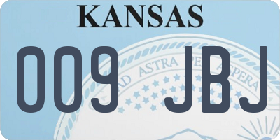 KS license plate 009JBJ