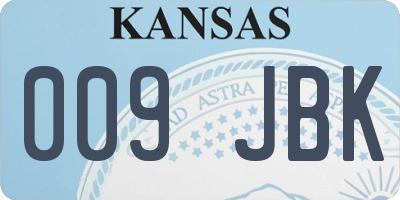 KS license plate 009JBK