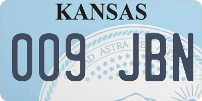 KS license plate 009JBN