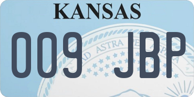 KS license plate 009JBP