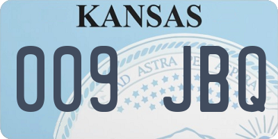 KS license plate 009JBQ