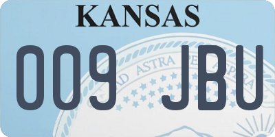KS license plate 009JBU