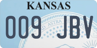 KS license plate 009JBV