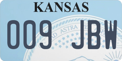 KS license plate 009JBW