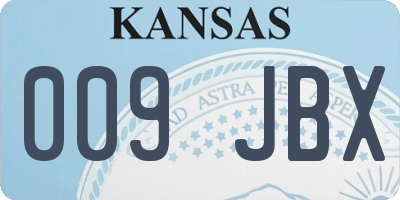 KS license plate 009JBX