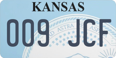 KS license plate 009JCF