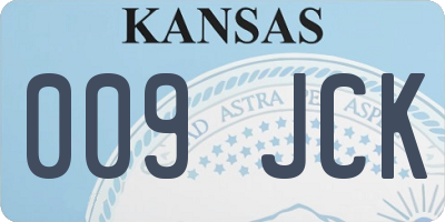 KS license plate 009JCK