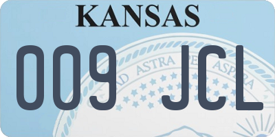 KS license plate 009JCL