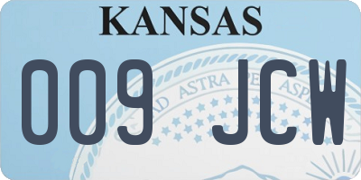 KS license plate 009JCW