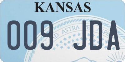 KS license plate 009JDA