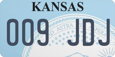KS license plate 009JDJ