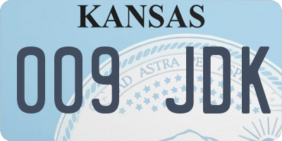 KS license plate 009JDK