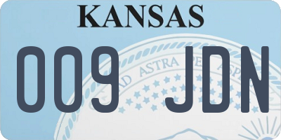 KS license plate 009JDN