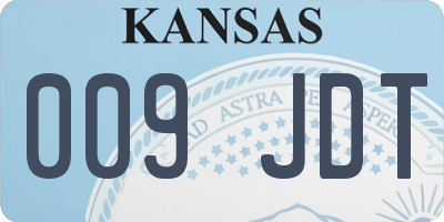 KS license plate 009JDT