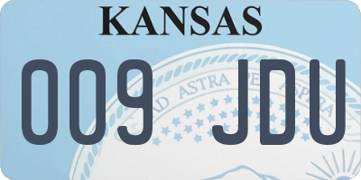 KS license plate 009JDU
