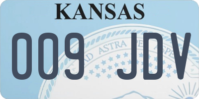 KS license plate 009JDV