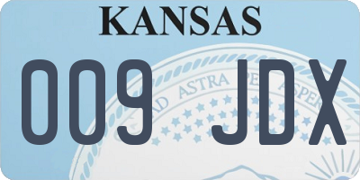 KS license plate 009JDX