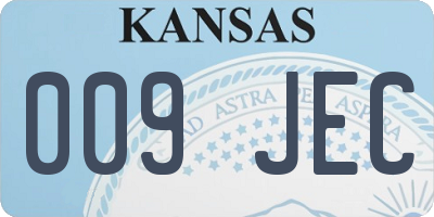 KS license plate 009JEC