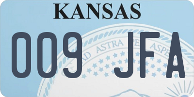 KS license plate 009JFA