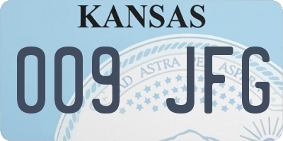 KS license plate 009JFG