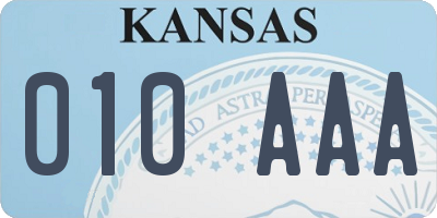 KS license plate 010AAA