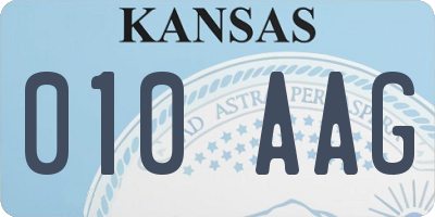 KS license plate 010AAG