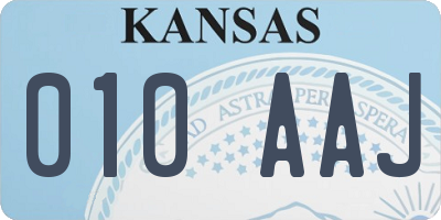 KS license plate 010AAJ