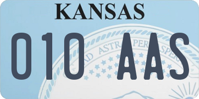 KS license plate 010AAS