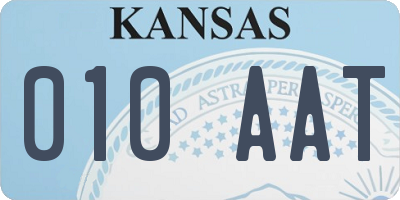 KS license plate 010AAT