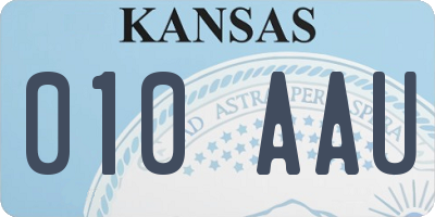 KS license plate 010AAU
