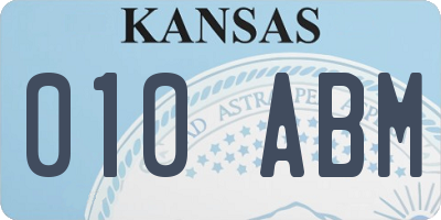 KS license plate 010ABM