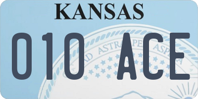 KS license plate 010ACE