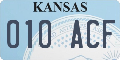 KS license plate 010ACF