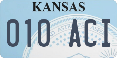 KS license plate 010ACI