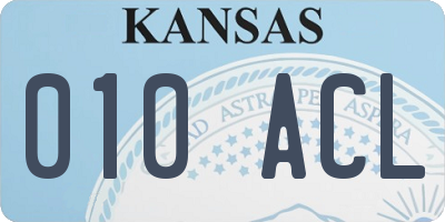 KS license plate 010ACL