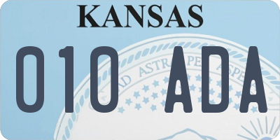 KS license plate 010ADA