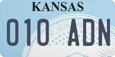 KS license plate 010ADN