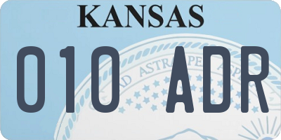 KS license plate 010ADR