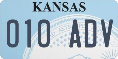 KS license plate 010ADV