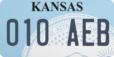 KS license plate 010AEB