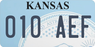 KS license plate 010AEF