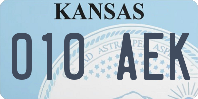 KS license plate 010AEK