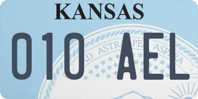 KS license plate 010AEL