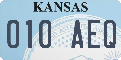 KS license plate 010AEQ
