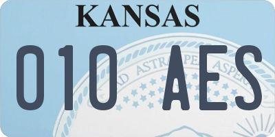 KS license plate 010AES