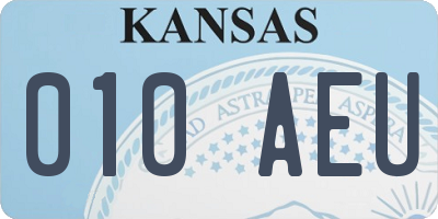 KS license plate 010AEU