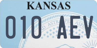 KS license plate 010AEV
