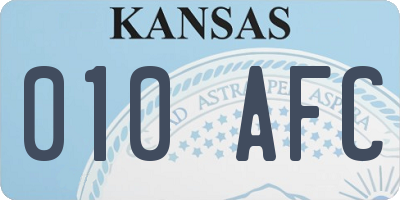 KS license plate 010AFC