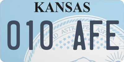 KS license plate 010AFE