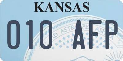 KS license plate 010AFP